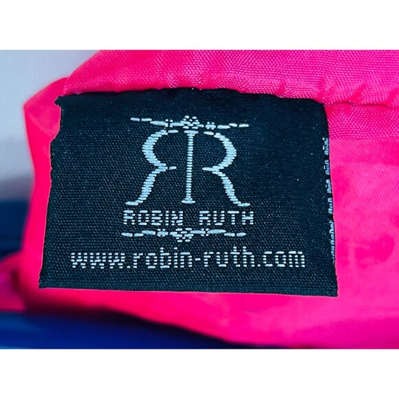 Robin Ruth Phuket Logo Tote Bag Blue Pink Patent Handle Shopper MOD - Picture 8 of 14